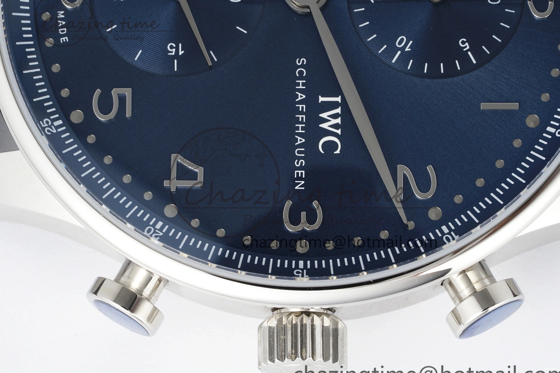 MIROTIME 0408 Portuguese Chrono IW3716 RSF 1:1 Best Edition Blue Dial on Black Leather Strap A RelaxedFit 7045
